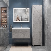 Мебель для ванной комнаты Vigo Geometry 80 подвесная, бетон, раковина Como 80