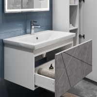 Мебель для ванной комнаты Vigo Geometry 80 подвесная, бетон, раковина Como 80