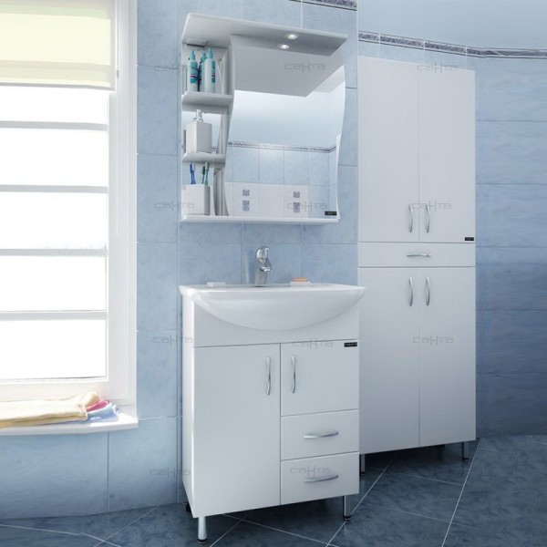 Мебель для ванной комнаты СаНта Сити 60 2 двери, 2 ящика