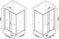 Душевой уголок Orange E23 14090TCR стекло прозрачное, профиль хром