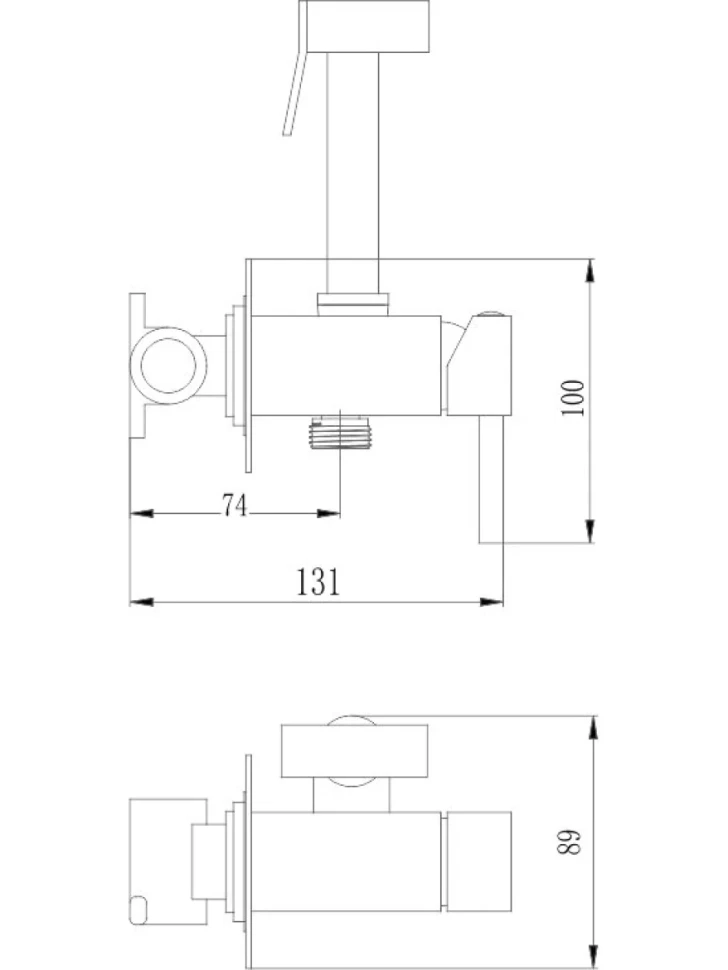 Гигиенический душ Haiba HB5512-4 со смесителем, бронза