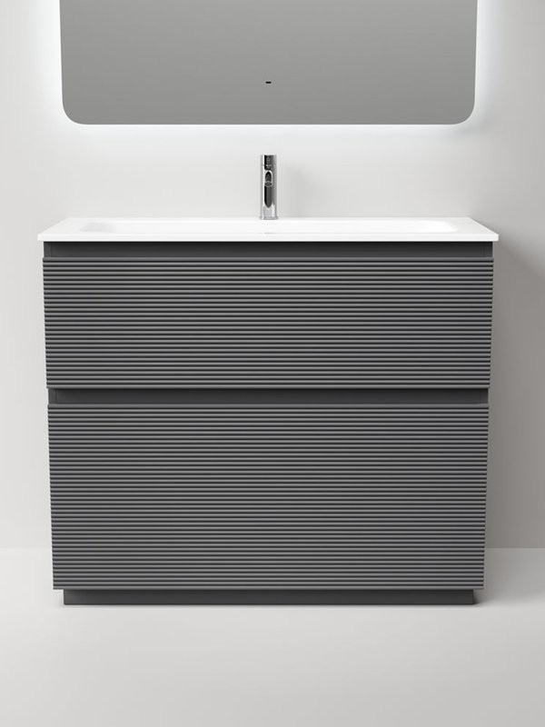 Тумба с раковиной Sancos Folk Floor 100 напольная, grey soft, раковина CN7013