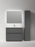 Тумба с раковиной Sancos Folk Floor 100 напольная, grey soft, раковина CN7013