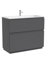 Тумба с раковиной Sancos Folk Floor 100 напольная, grey soft, раковина CN7013