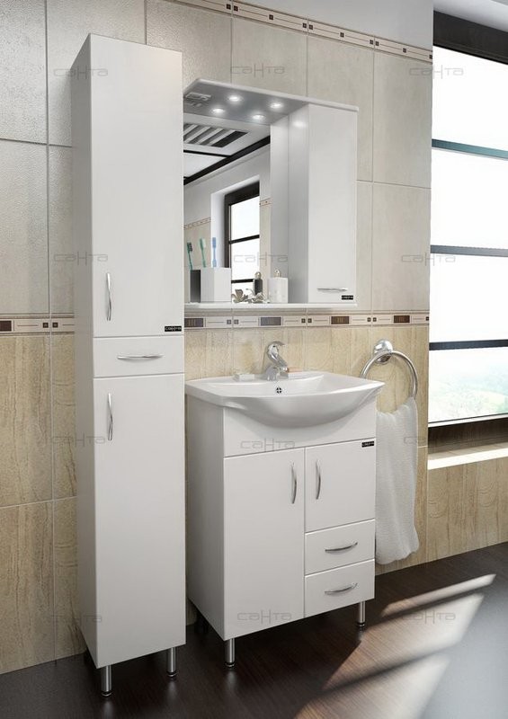 Шкаф пенал для ванной СаНта Стандарт 30 1 ящик