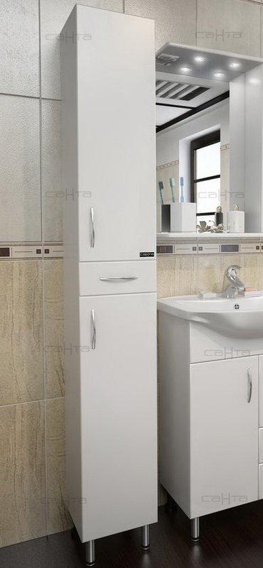 Шкаф пенал для ванной СаНта Стандарт 30 1 ящик