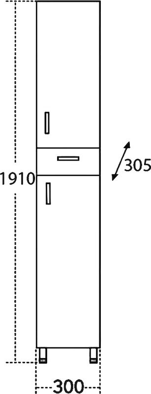 Шкаф пенал для ванной СаНта Стандарт 30 1 ящик