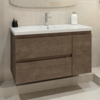 Тумба с раковиной Caprigo Forte 100 R подвесная, шоколадный орех