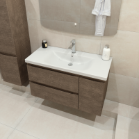 Тумба с раковиной Caprigo Forte 100 R подвесная, шоколадный орех