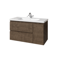 Тумба с раковиной Caprigo Forte 100 R подвесная, шоколадный орех