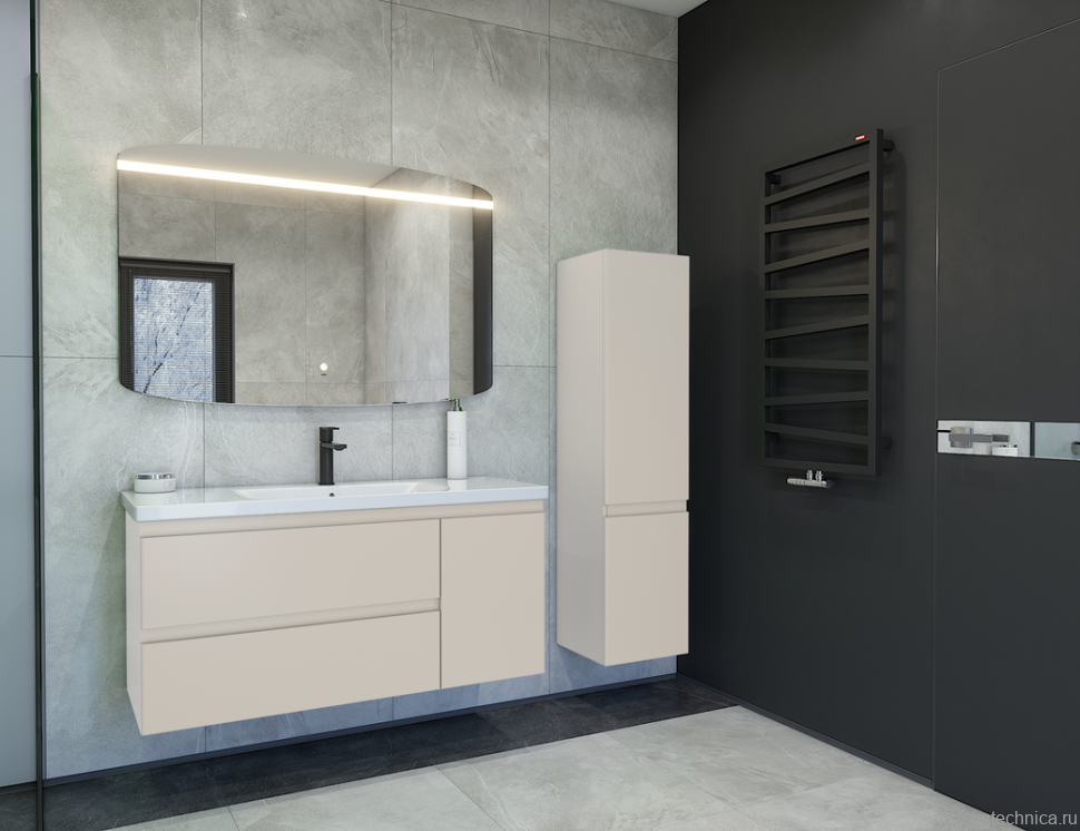 Мебель для ванной комнаты Caprigo Forte 120 R подвесная, беж лайт