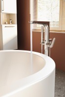 Напольный смеситель для ванны с душем VitrA Root Round A42741EXP С ВНУТРЕННЕЙ ЧАСТЬЮ, хром