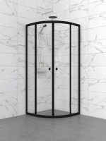 Душевой уголок Triton Альфа-Блэк Щ0000077856 80x80 см, профиль черный матовый