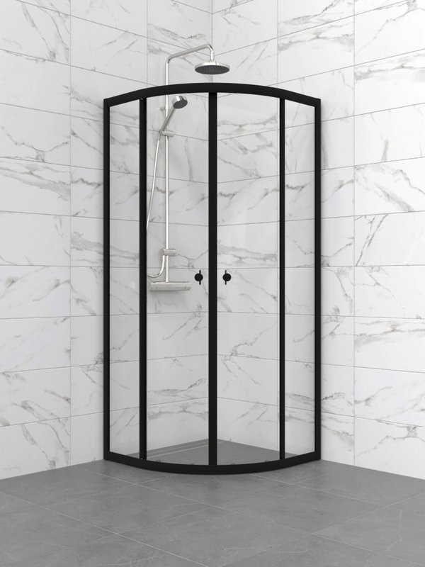 Душевой уголок Triton Альфа-Блэк Щ0000077856 80x80 см, профиль черный матовый