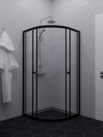 Душевой уголок Triton Альфа-Блэк Щ0000077856 80x80 см, профиль черный матовый