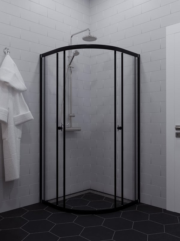 Душевой уголок Triton Альфа-Блэк Щ0000077856 80x80 см, профиль черный матовый