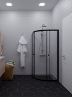 Душевой уголок Triton Альфа-Блэк Щ0000077856 80x80 см, профиль черный матовый