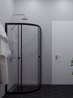 Душевой уголок Triton Альфа-Блэк Щ0000077856 80x80 см, профиль черный матовый