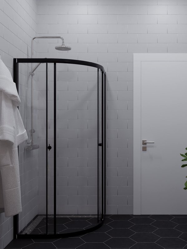 Душевой уголок Triton Альфа-Блэк Щ0000077856 80x80 см, профиль черный матовый