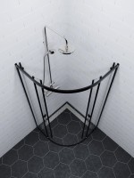 Душевой уголок Triton Альфа-Блэк Щ0000077856 80x80 см, профиль черный матовый