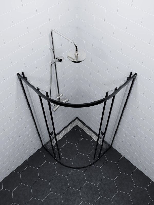 Душевой уголок Triton Альфа-Блэк Щ0000077856 80x80 см, профиль черный матовый