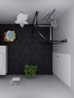 Душевой уголок Triton Альфа-Блэк Щ0000077856 80x80 см, профиль черный матовый