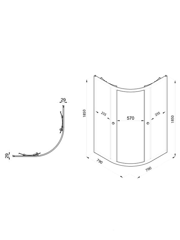 Душевой уголок Triton Альфа-Блэк Щ0000077856 80x80 см, профиль черный матовый
