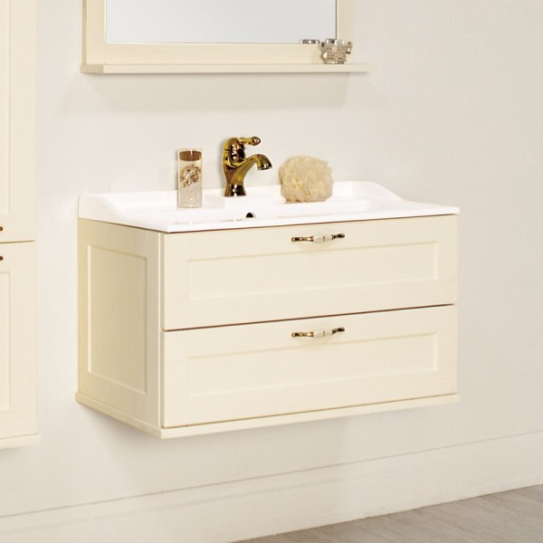 Тумба с раковиной AQUATON Леон 80 дуб бежевый