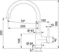 Смеситель для кухни Franke Lina XL черный матовый