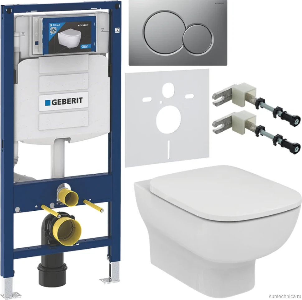 Комплект Унитаз подвесной Ideal Standard Esedra AquaBlade T386001 + Крышка T318101 с микролифтом + Инсталляция Geberit Duofix UP 320 111.300.00.5 + Кнопка Sigma 01 115.770.JQ.5 лакированная, матовый хром + Крепления 111.815.00.1 к стене + Звукоизоляция