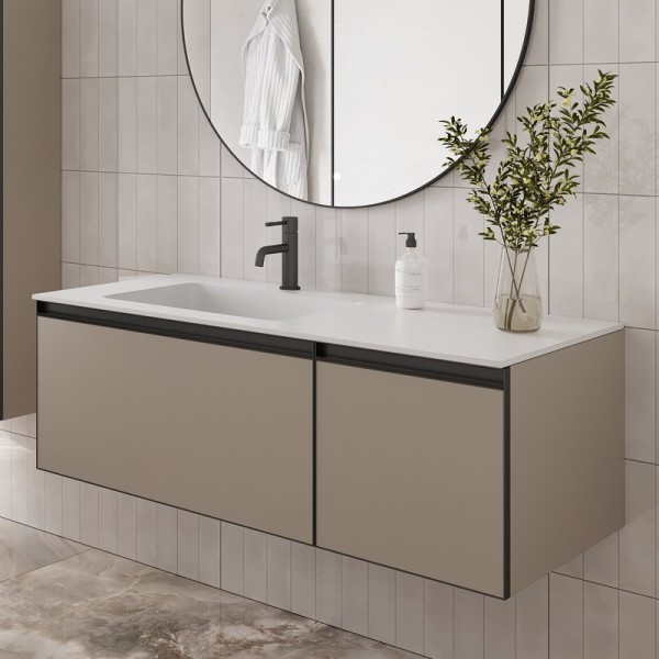 Тумба под раковину без столешницы Armadi Art Quatro 2 120 daphne, профиль anthracite