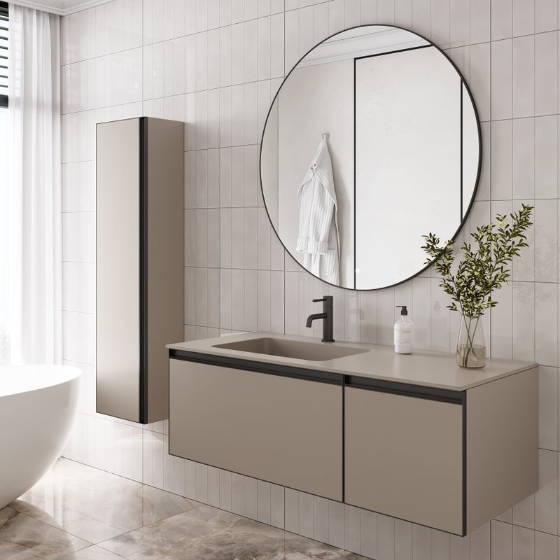 Тумба под раковину без столешницы Armadi Art Quatro 2 120 daphne, профиль anthracite