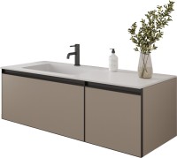 Тумба под раковину без столешницы Armadi Art Quatro 2 120 daphne, профиль anthracite