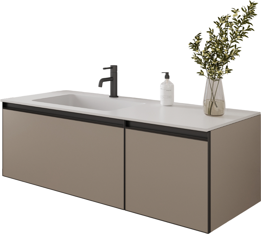 Тумба под раковину без столешницы Armadi Art Quatro 2 120 daphne, профиль anthracite