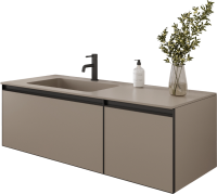 Тумба под раковину без столешницы Armadi Art Quatro 2 120 daphne, профиль anthracite