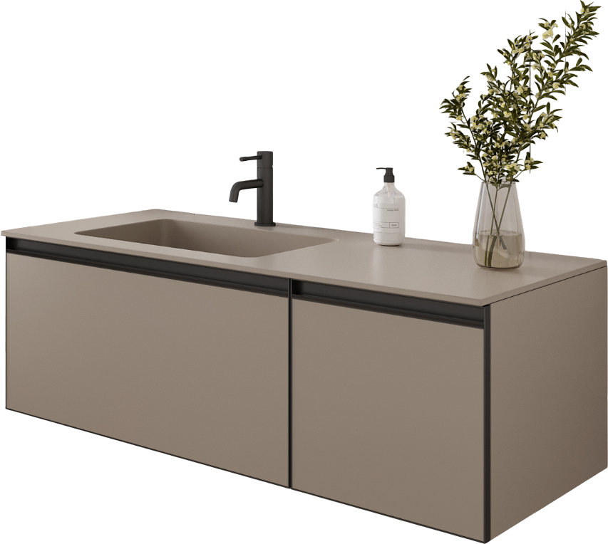 Тумба под раковину без столешницы Armadi Art Quatro 2 120 daphne, профиль anthracite