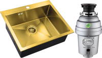 Комплект Мойка Zorg Inox PVD SZR-5951 bronze + Измельчитель Inox D