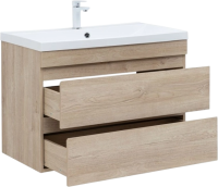 Тумба под раковину без столешницы Aquanet Нота new 90 подвесная, дуб светлый