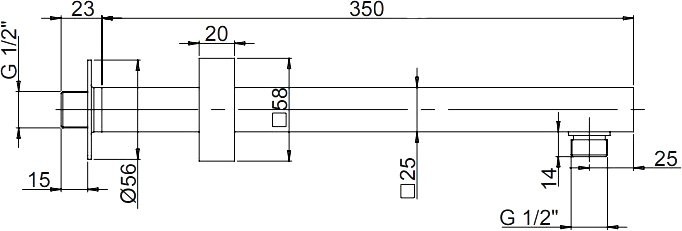 Кронштейн для верхнего душа Paini 50PZ745QQ35