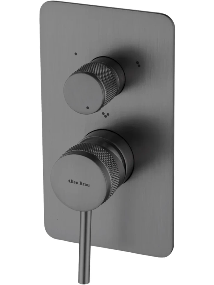 Встраиваемый смеситель для душа и ванны Allen Brau Priority 5.31A11-MG С ВНУТРЕННЕЙ ЧАСТЬЮ, брашированный графит