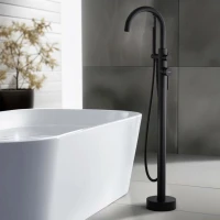 Напольный смеситель для ванны с душем AQUATEK Европа AQ1345MB матовый черный Напольный смеситель для ванны с душем AQUATEK Европа AQ1345MB матовый черный