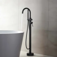 Напольный смеситель для ванны с душем AQUATEK Европа AQ1345MB матовый черный Напольный смеситель для ванны с душем AQUATEK Европа AQ1345MB матовый черный