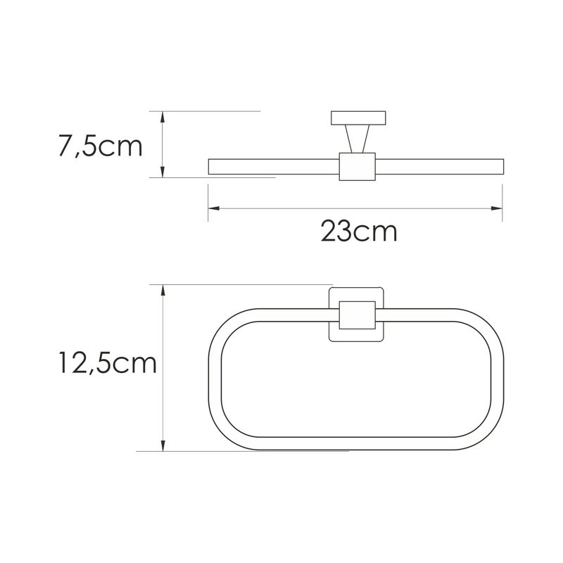 Держатель для полотенец Wasserkraft Rhin 8760 никель, кольцо