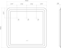 Зеркало Vigo Jess Classic 70 с подсветкой Зеркало Vigo Jess Classic 70 с подсветкой