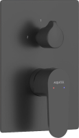 Встраиваемый смеситель для душа и ванны AQUATEK Оберон AQ1247MB С ВНУТРЕННЕЙ ЧАСТЬЮ, 3 режима, матовый черный