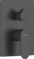 Встраиваемый смеситель для душа и ванны AQUATEK Оберон AQ1247MB С ВНУТРЕННЕЙ ЧАСТЬЮ, 3 режима, матовый черный