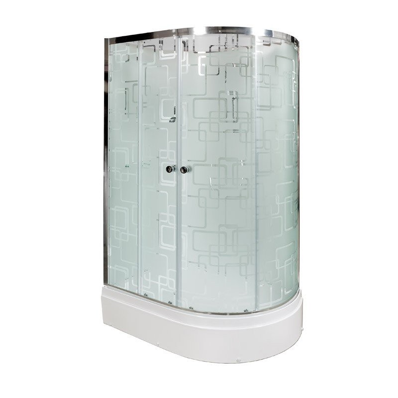 Душевая кабина DTO D EM2712LN профиль хром, стекло матовое с узором