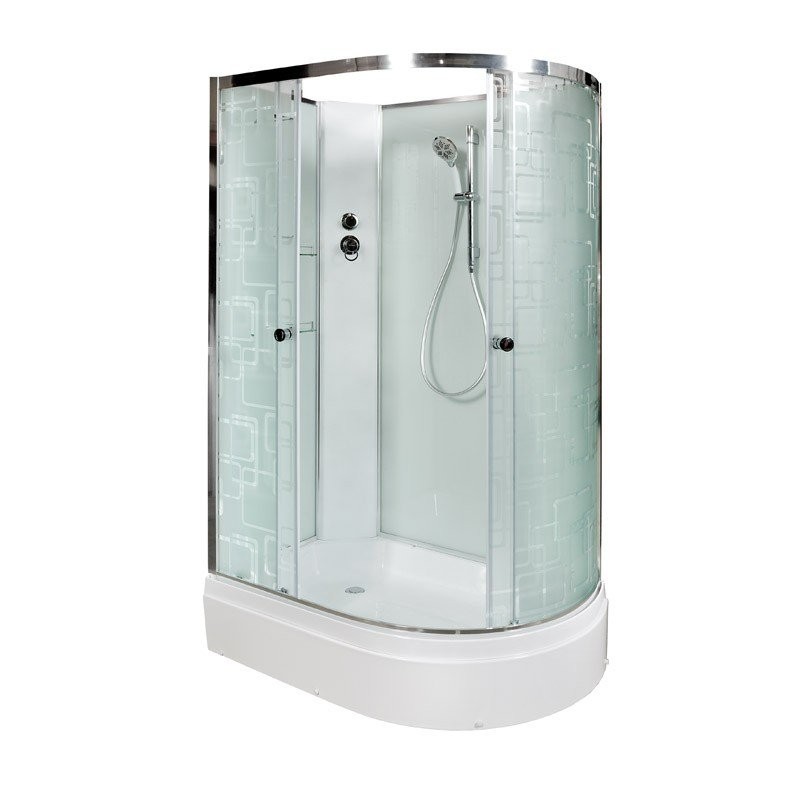 Душевая кабина DTO D EM2712LN профиль хром, стекло матовое с узором