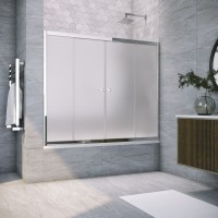 Шторка на ванну Vegas Glass Z2V Tur Novo 170 08 10 профиль глянцевый хром, стекло сатин