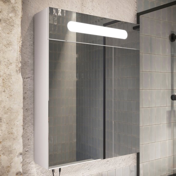 Зеркало-шкаф DIWO Коломна 60 см с подсветкой, белое